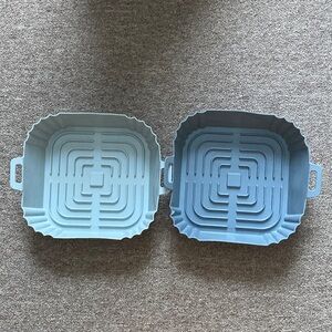 Set of Two Blue Silicone Baking Molds